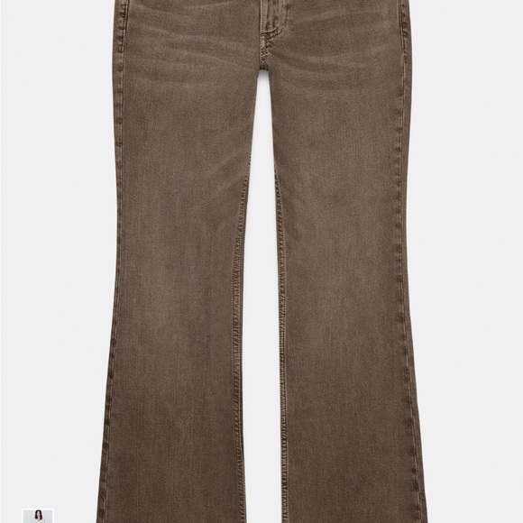 NWT Zara Women’s Bootcut Low Rise Jeans in Brown - Picture 5 of 10